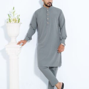 Panjabi Pyjama Set - Ash colour