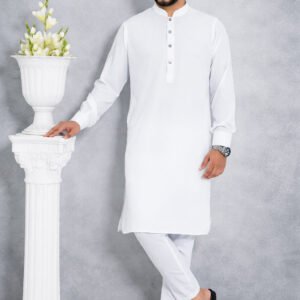 Panjabi Pyjama Set - Pure white