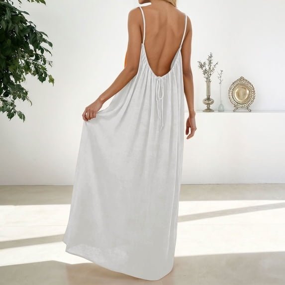 Backless Cami Dress White