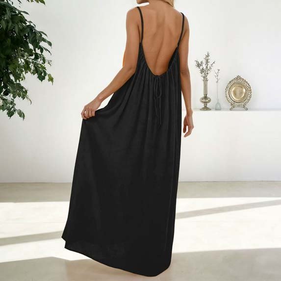 Backless Cami Dress Black