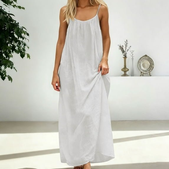 Backless Cami Dress White - Image 2