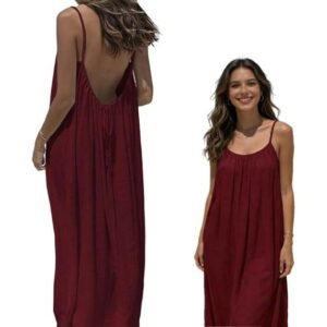 Backless Cami Dress Maroon