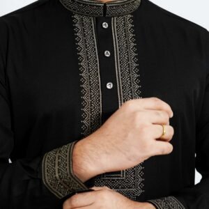 China Chali Stitch Premium Panjabi Black