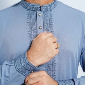 China Chali Stitch Premium Panjabi Sky Blue