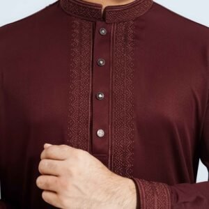 China Chali Stitch Premium Panjabi Maroon