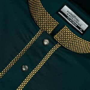 China stitch fabric panjabi deep green