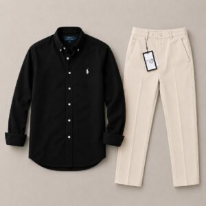 Oxford cotton fabric shirt formal pant combo