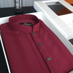Pakistani Popcorn solid fabric Maroon