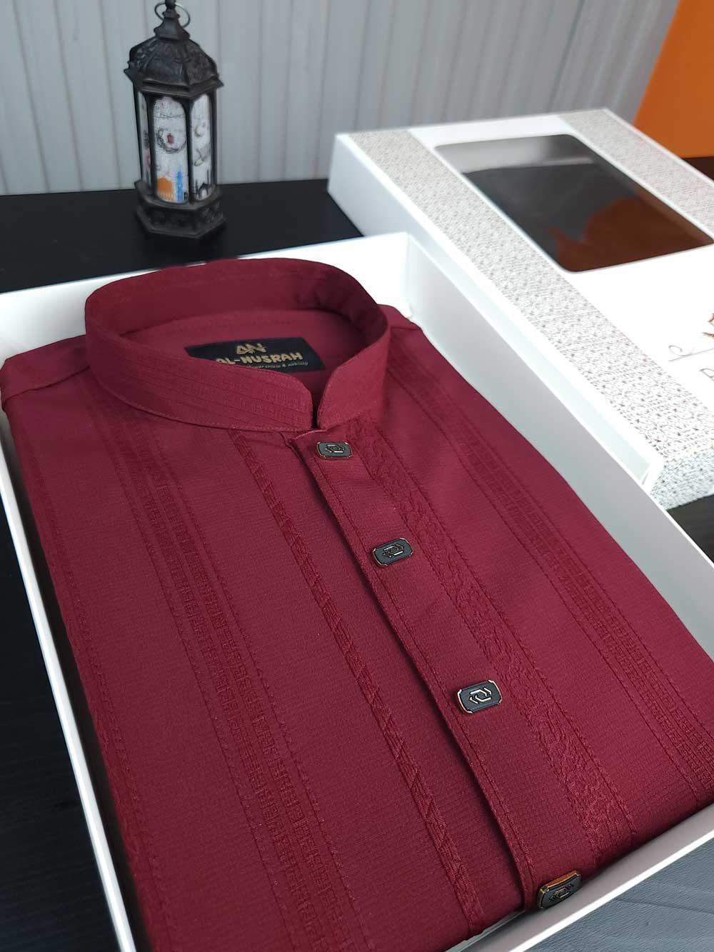 Pakistani Popcorn solid fabric Maroon
