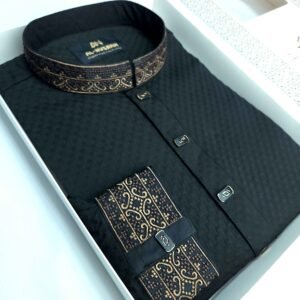 Pakistani popcorn fabric Black Color