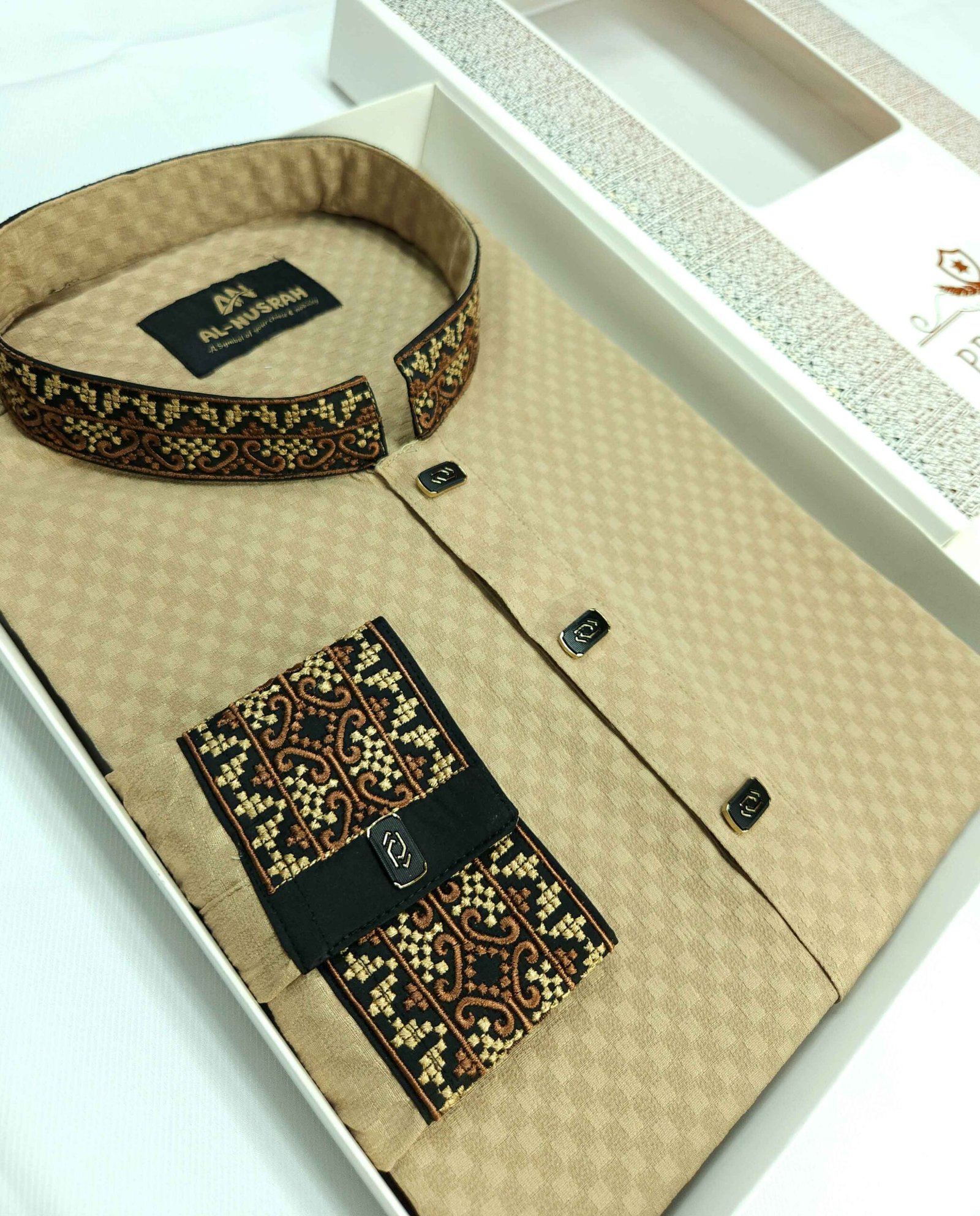 Pakistani popcorn fabric golden color