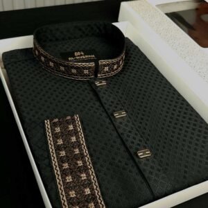 Indian popcorn fabric Black