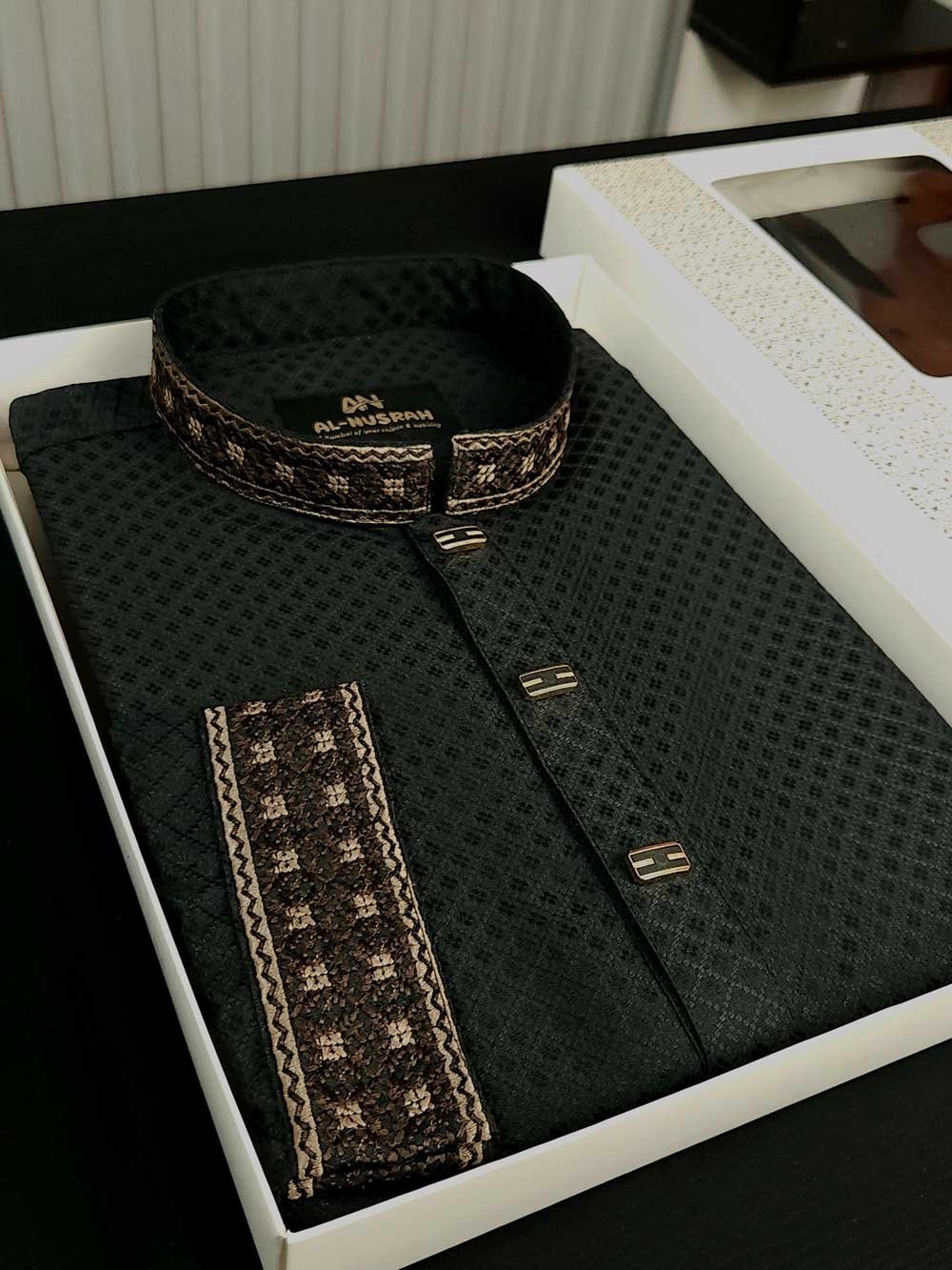 Indian popcorn fabric Black