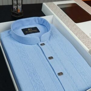 Pakistani Popcorn solid fabric Sky Blue